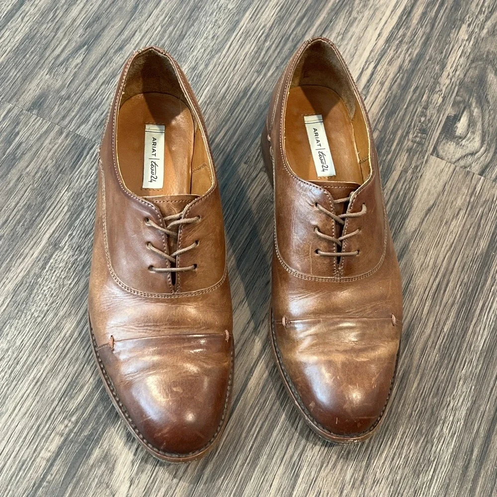 Ariat Two 24 Austen Oxford Lace-Up Brown Smooth Leather Womens Shoes Size 8.5 B
